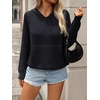 image:imagechouyatou Womens Cute Star Pattern Pullover Cropped Hoodie Sweater Kangaroo Pocket Knit Jumper TopsNavy