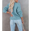 image:imagechouyatou Womens Fall Button Down Cardigan Sweater Loose VNeck Ribbed Chunky Knit Cardigan TopBlue