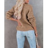 image:imagechouyatou Womens Fall Button Down Cardigan Sweater Loose VNeck Ribbed Chunky Knit Cardigan TopKhaki