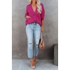 image:imagechouyatou Womens Fall Button Down Cardigan Sweater Loose VNeck Ribbed Chunky Knit Cardigan TopRose
