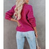 image:imagechouyatou Womens Fall Button Down Cardigan Sweater Loose VNeck Ribbed Chunky Knit Cardigan TopRose
