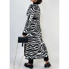 image:imagechouyatou Womens Fall Open Front Color Block Long Cardigan Sweater Casual Loose Striped Belted CoatiganBlack