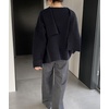 image:imagechouyatou Womens Open Front Ribbed Knit Asymmetrical Cardigans Slouchy Cape Cardigan Sweater with Attached ScarfBlack