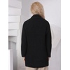 image:imagechouyatou Womens Shawl Lapel Business Casual Sweater Cardigan Double Breasted Knit Blazer Jacket CoatBlack