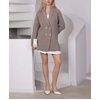 image:imagechouyatou Womens Shawl Lapel Business Casual Sweater Cardigan Double Breasted Knit Blazer Jacket CoatCoffee