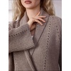 image:imagechouyatou Womens Shawl Lapel Business Casual Sweater Cardigan Double Breasted Knit Blazer Jacket CoatCoffee