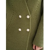 image:imagechouyatou Womens Shawl Lapel Business Casual Sweater Cardigan Double Breasted Knit Blazer Jacket CoatGreen