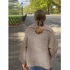 image:imagechouyatou Womens Vintage Lapel Plaid Cardigans Button Down Chunky Knit Cardigan Sweater Jacket Coat with PocketsDark Khaki