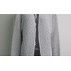 image:imagechouyatou Womens Winter Fuzzy Midi Long Cardigan Herringbone Striped Sweaters Open Front Trench Coat Outerwear JacketGray