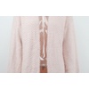 image:imagechouyatou Womens Winter Fuzzy Midi Long Cardigan Herringbone Striped Sweaters Open Front Trench Coat Outerwear JacketPink