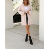 image:imagechouyatou Womens Winter Fuzzy Midi Long Cardigan Herringbone Striped Sweaters Open Front Trench Coat Outerwear JacketPink