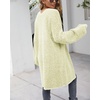 image:imagechouyatou Womens Winter Fuzzy Midi Long Cardigan Herringbone Striped Sweaters Open Front Trench Coat Outerwear JacketYellow