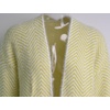 image:imagechouyatou Womens Winter Fuzzy Midi Long Cardigan Herringbone Striped Sweaters Open Front Trench Coat Outerwear JacketYellow