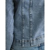 image:imageCHOUYATOU Womens Collarless Denim Trucker Jacket Button Front Y2K Business Causal Denim Jacket CoatLight Blue