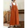 image:imageCHOUYATOU Womens Elegant Overall Dress Sleeveless Scoop Neck A Line Flowy Maxi Jumper Dress with PocketsOrange