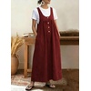 image:imageCHOUYATOU Womens Elegant Overall Dress Sleeveless Scoop Neck A Line Flowy Maxi Jumper Dress with PocketsRed