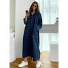 image:imagechouyatou Womens Casual Long Sleeve Maxi Denim Dress Fall Spring Loose 12 Button Down Tunic Jean DressBlue