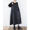 image:imagechouyatou Womens Elegant Denim Tank Dress Overall Loose Fit A Line Flare Pinafore Midi jumper Jean DressBlack Grey