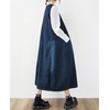 image:imagechouyatou Womens Elegant Denim Tank Dress Overall Loose Fit A Line Flare Pinafore Midi jumper Jean DressBlue