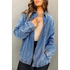 image:imageCHOUYATOU Womens Boyfriend Turndown Collar Denim Trucker Jacket Zip Up Distressed Denim Jacket CoatAzure