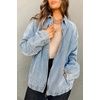 image:imageCHOUYATOU Womens Boyfriend Turndown Collar Denim Trucker Jacket Zip Up Distressed Denim Jacket CoatLight Blue