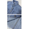 image:imagechouyatou Womens Bishop Sleeve Button Down MidLength Peplum Denim Jacket CoatLight Blue