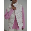 image:imagechouyatou Womens Floral Print Winter Quilted Puffer Vest Y2K Casual Loose Sleeveless Down Puffer JacketWhite Pink