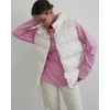 image:imagechouyatou Womens Floral Print Winter Quilted Puffer Vest Y2K Casual Loose Sleeveless Down Puffer JacketWhite Pink