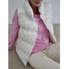 image:imagechouyatou Womens Floral Print Winter Quilted Puffer Vest Y2K Casual Loose Sleeveless Down Puffer JacketWhite Pink