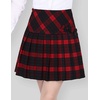 image:imagechouyatou Womens ALine Plaid Wool Blend Pleated Skirt Side Zipper XXLarge 65Red