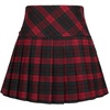 image:imagechouyatou Womens ALine Plaid Wool Blend Pleated Skirt Side Zipper XXLarge 65Red