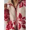 image:imagechouyatou Womens Fuzzy Fleece Cute Floral Faux Fur Coat Oversized Stand Collar Zip Up Winter Sherpa JacketApricot