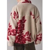 image:imagechouyatou Womens Fuzzy Fleece Cute Floral Faux Fur Coat Oversized Stand Collar Zip Up Winter Sherpa JacketApricot