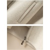 image:imagechouyatou Womens Winter Wool Cropped Jacket Coat Lapel Collar Zip Up Loose Short OuterwearBeige