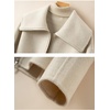 image:imagechouyatou Womens Winter Wool Cropped Jacket Coat Lapel Collar Zip Up Loose Short OuterwearBeige