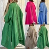 image:imagechouyatou Womens Boho Crochet Eyelet Open Front Irregular Long Cotton Beach Coverup Cardigan Shirt BlousesGreen