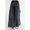 image:imagechouyatou Womens Boyfriend Baggy Cargo Pants Elastic Waist Wide Leg Palazzo Pants with PocketsBlack