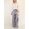 image:imagechouyatou Womens Boyfriend Baggy Cargo Pants Elastic Waist Wide Leg Palazzo Pants with PocketsGray