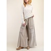 image:imagechouyatou Womens Boyfriend Baggy Cargo Pants Elastic Waist Wide Leg Palazzo Pants with PocketsKhaki