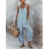 image:imagechouyatou Womens Casual Striped Suspender Strap Overalls Y2k Baggy Wide Leg Jumpsuit Loose Fit Romper Overall PantsBlue