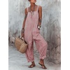 image:imagechouyatou Womens Casual Striped Suspender Strap Overalls Y2k Baggy Wide Leg Jumpsuit Loose Fit Romper Overall PantsRed