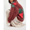 image:imagechouyatou Womens Y2k Floral Patchwork Pullover Hoodies Casual Oversized Sweatshirt Tops Contrast Color Hoodie JacketDark Red