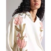 image:imagechouyatou Womens Y2k Floral Patchwork Pullover Hoodies Casual Oversized Sweatshirt Tops Contrast Color Hoodie JacketWhite