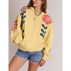 image:imagechouyatou Womens Y2k Floral Patchwork Pullover Hoodies Casual Oversized Sweatshirt Tops Contrast Color Hoodie JacketYellow