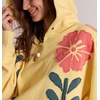 image:imagechouyatou Womens Y2k Floral Patchwork Pullover Hoodies Casual Oversized Sweatshirt Tops Contrast Color Hoodie JacketYellow
