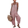 image:imagechouyatou Womens Casual Striped Suspender Strap Overalls Y2k Baggy Wide Leg Jumpsuit Loose Fit Romper Overall PantsRed