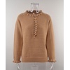 image:imagechouyatou Womens Crewneck Ruffle Flounce Button Down Knitted Sweater Pullovers TopsKhaki