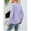 image:imagechouyatou Womens Crewneck Ruffle Flounce Button Down Knitted Sweater Pullovers TopsPurple