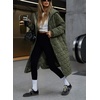 image:imageCHOUYATOU Womens 2026 Winter Lightweight Quilted Puffer Jacket Hooded Midi Long Puffer Coat OvercoatArmy Green