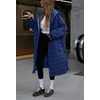 image:imageCHOUYATOU Womens 2026 Winter Lightweight Quilted Puffer Jacket Hooded Midi Long Puffer Coat OvercoatBlue